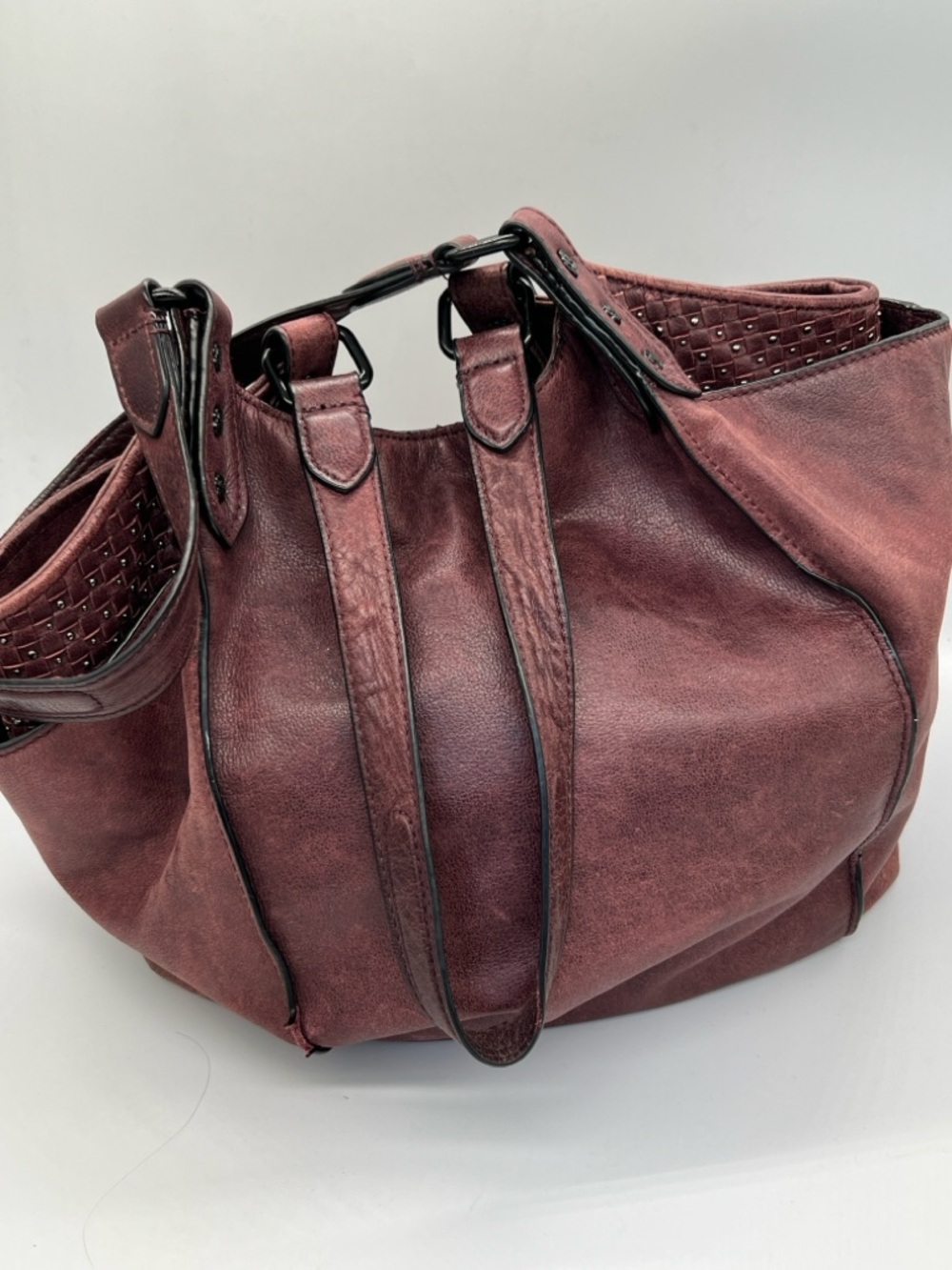 Elliott Lucca Women’s leather Burgundy Tote Bag
